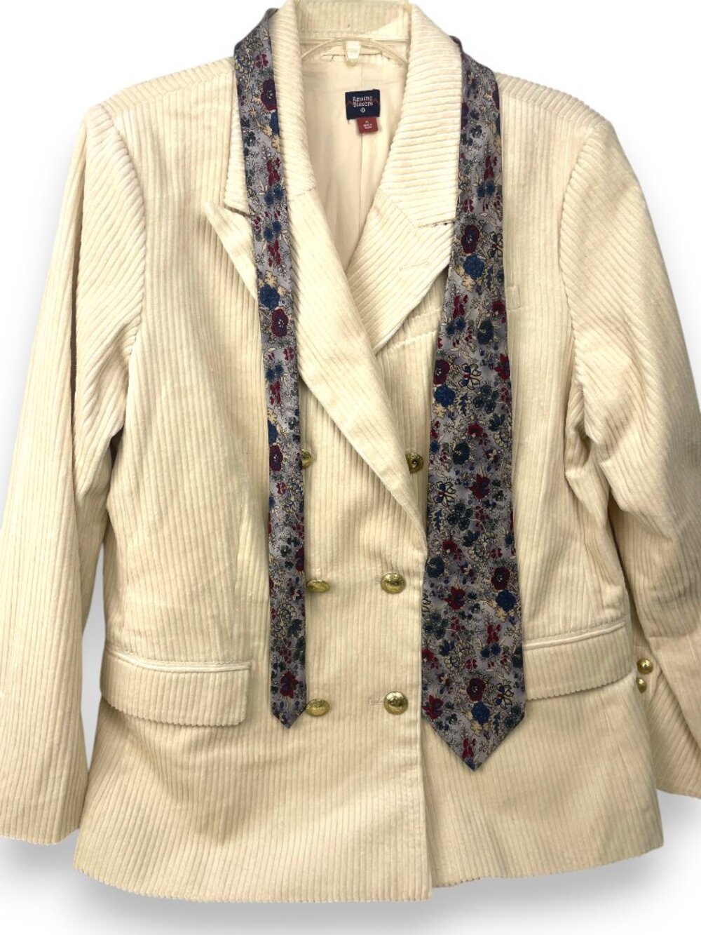Burma Bibas Vintage Mixed Floral Woven Silk 4” Wide Blade Tie - Picture 6 of 6